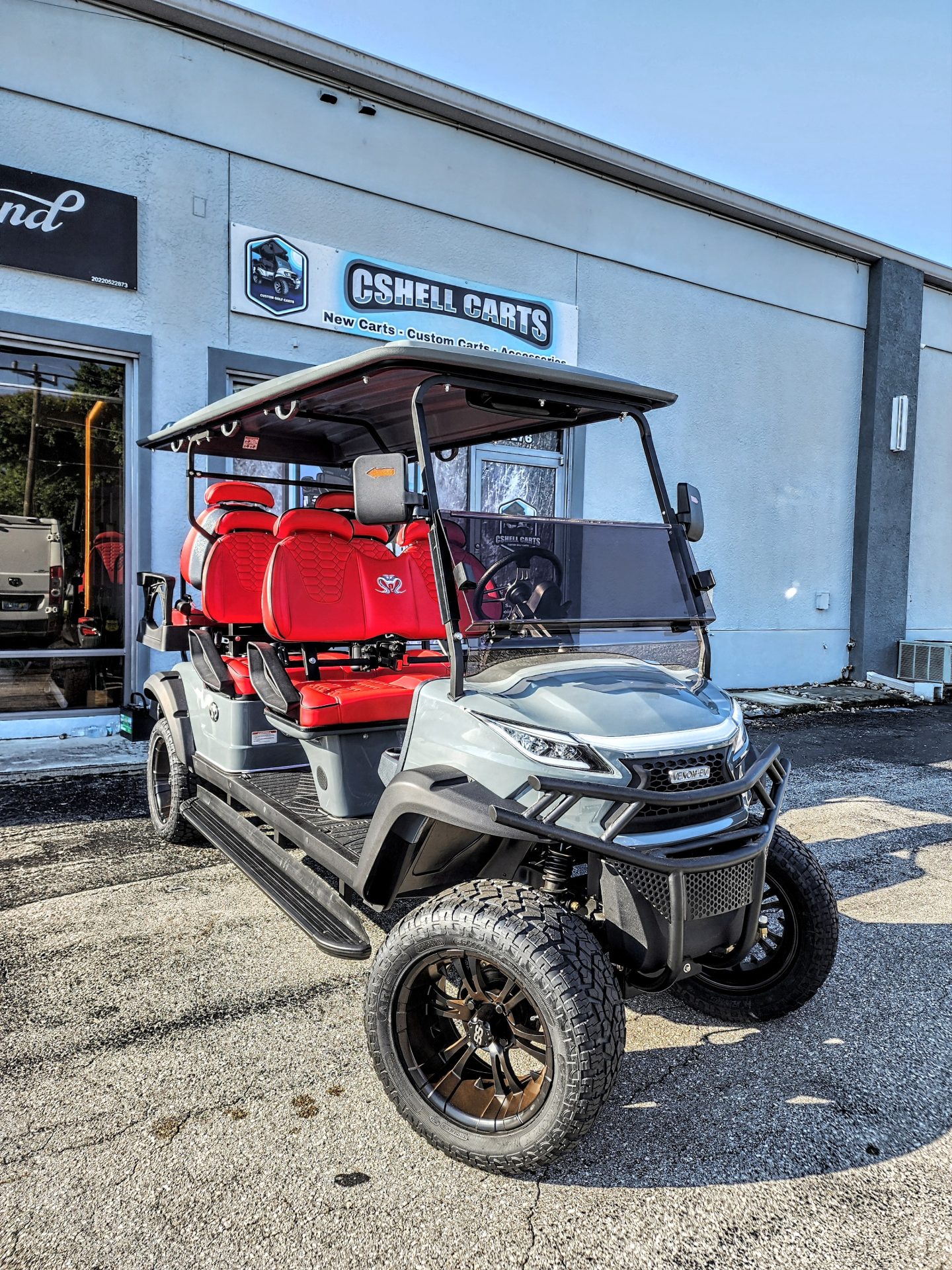 2024 Venom-EV Strike 6L Gunmetal Gray with Red Seats and Eco Battery