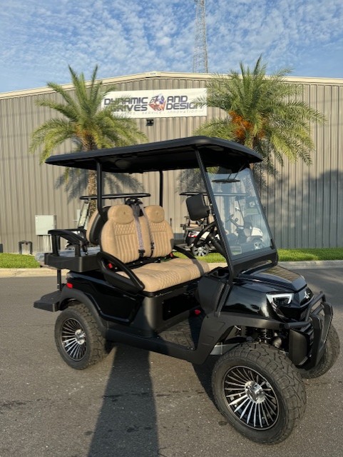 2024 Atlas Golf Cart 4 Passenger Lifted LSV, Jet Black w/Pebble Premium Seats