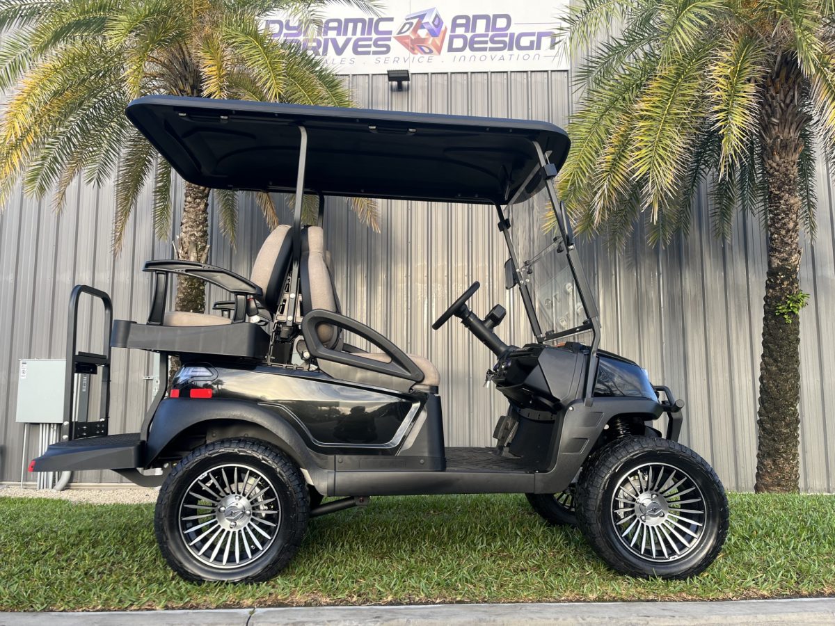 2025 Atlas 4 Passenger Street Legal Low Speed Vehicle LSV Lifted Lithium BT Loaded Black w/Pebble