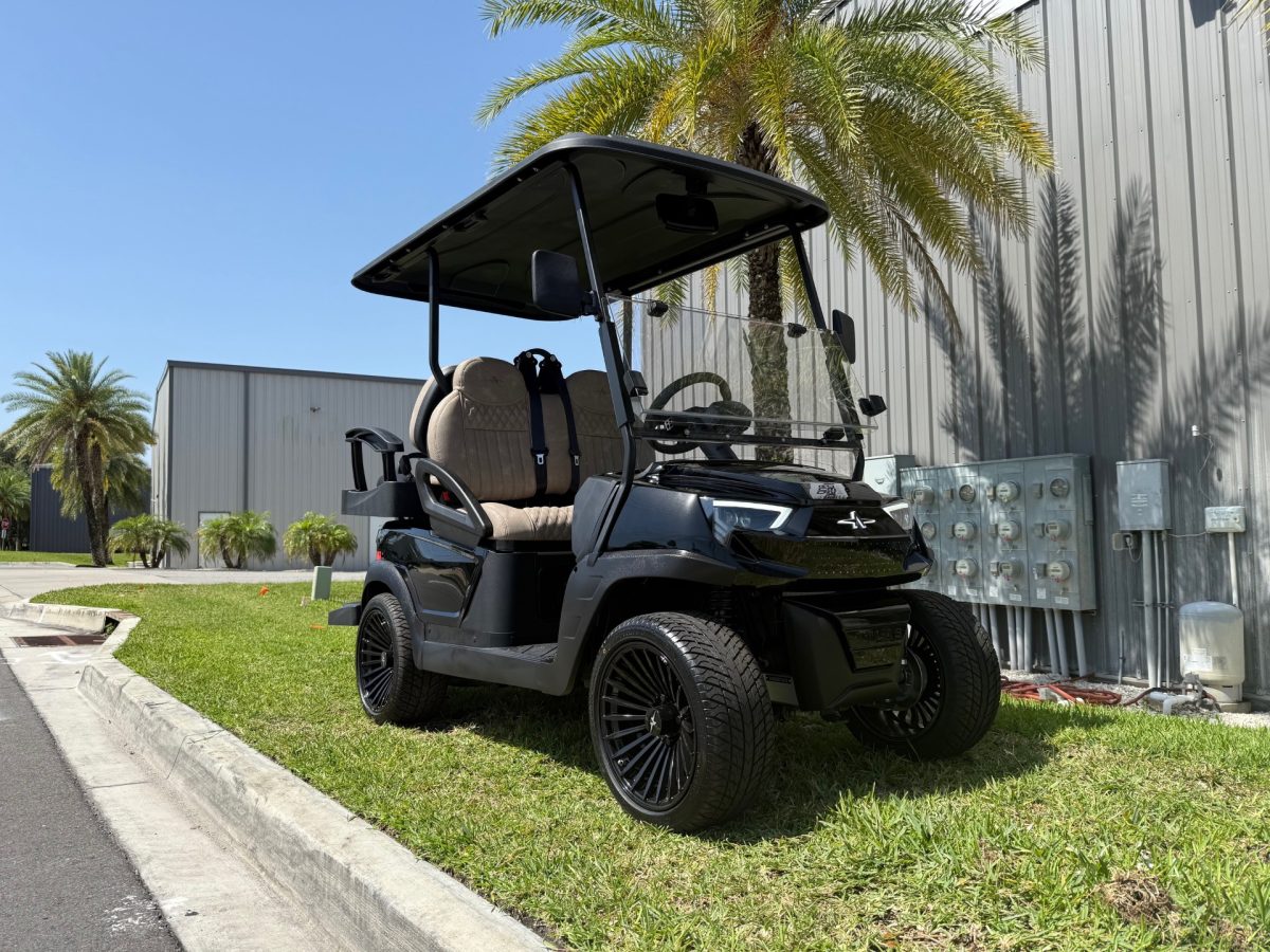 2025 Atlas Golf Cart 4 Passenger Non Lifted Street Legal Lithium BT Black Wheels