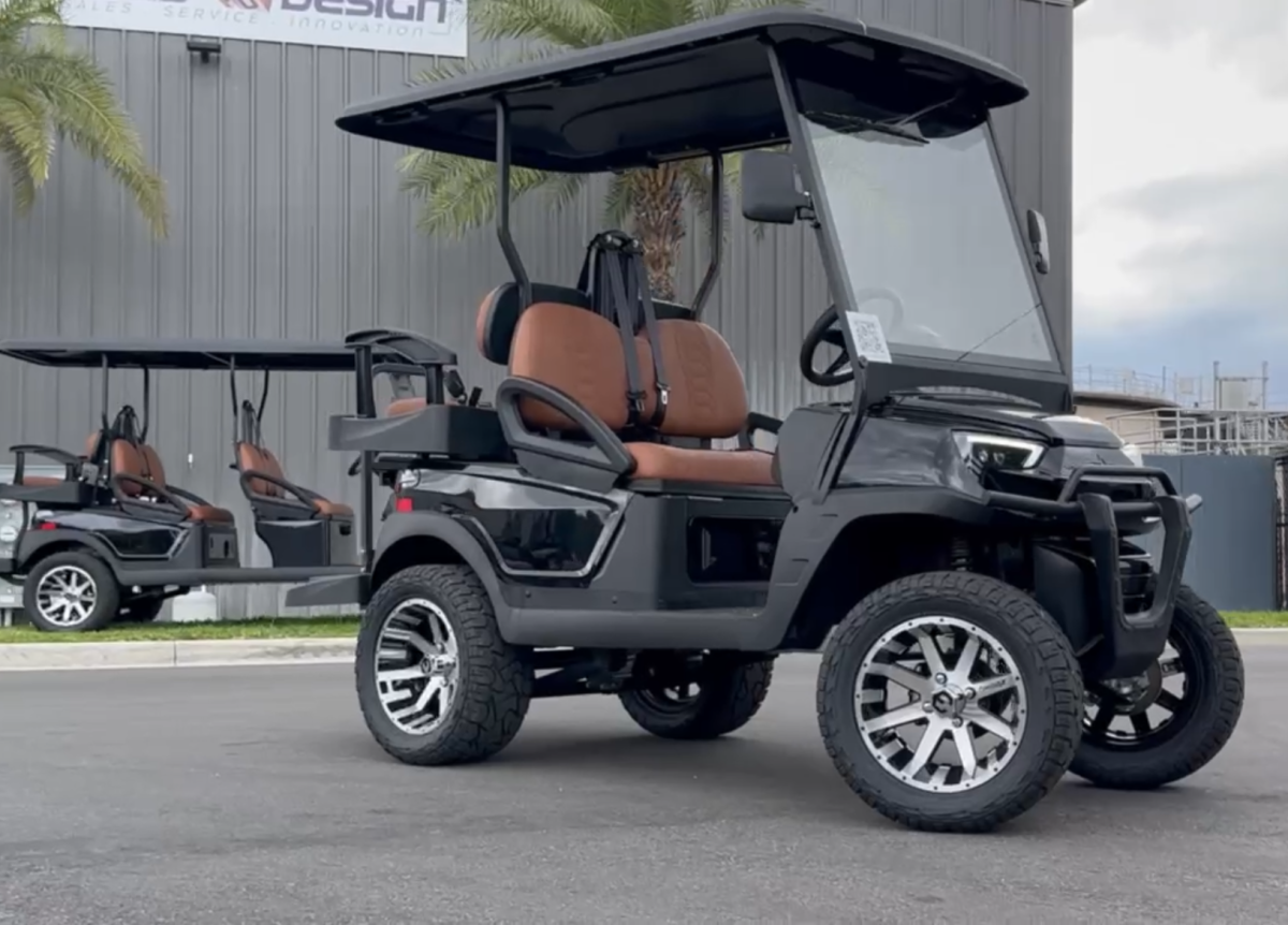 2024 Atlas Golf Carts 4 Passenger Street Legal Jet Black w/Brown Seats