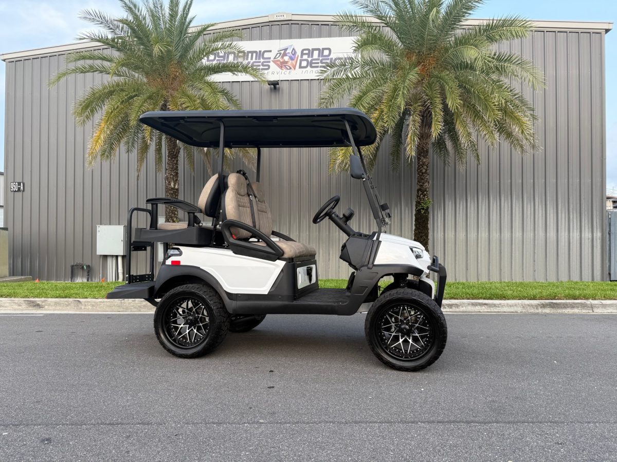2025 Atlas Golf Cart 4 Passenger Street Legal Pearl White w/ Premium Seats Lithium 15" Wheels BT Lithium