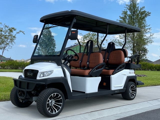 White Revo 72v lithium limo cart