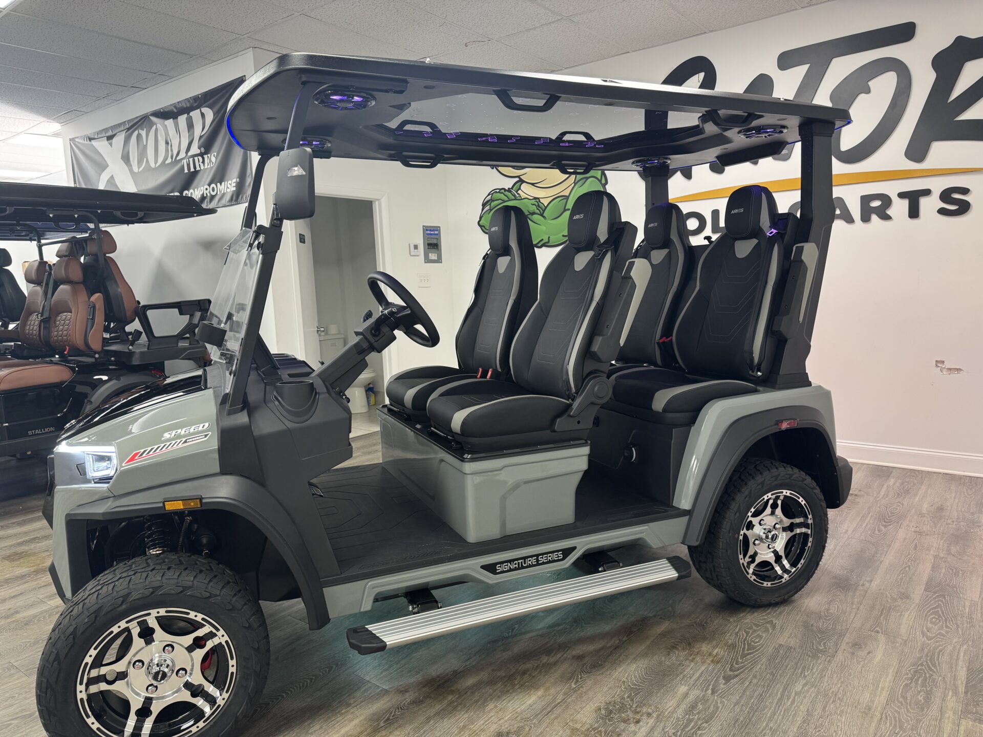 *NEW ARRIVAL!* ARIES EV 2026 EV SIGNATURE 4 FWD ELECTRIC GOLF CART- BATTLESHIP GREY (COOLER INCLUDED)