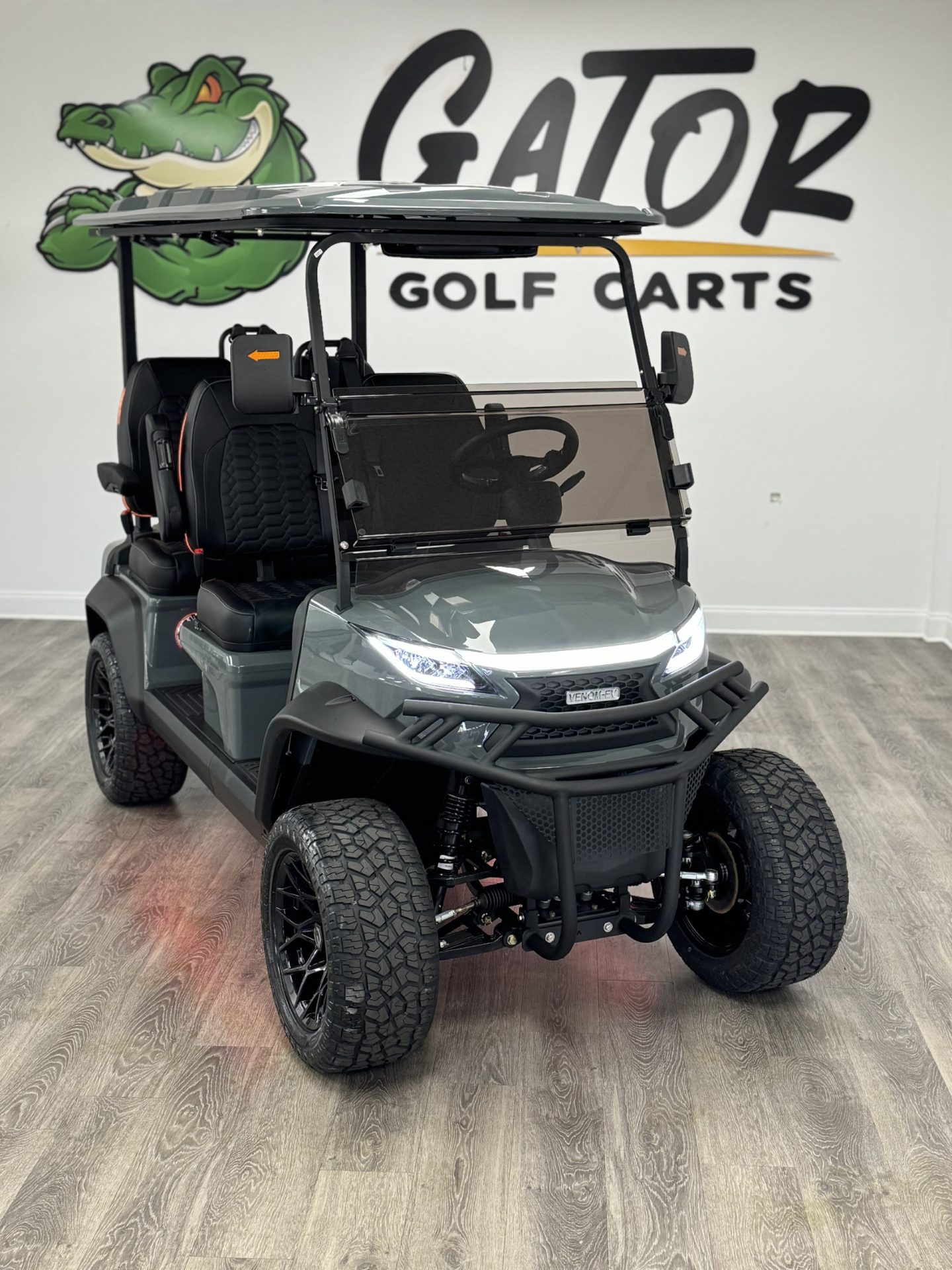 NEW 2026 VENOM EV STEALTH 4 SEAT FORWARD GUN METAL GREY/ WITH BLACK INTERIOR-160 AH BATTERY-STREET LEGAL