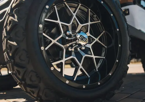 Close-up of an intricate wheel design