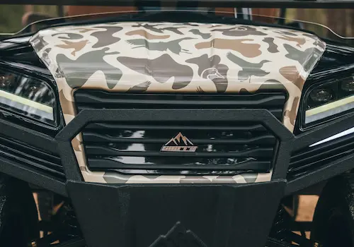 Camouflage pattern on a vehicle hood