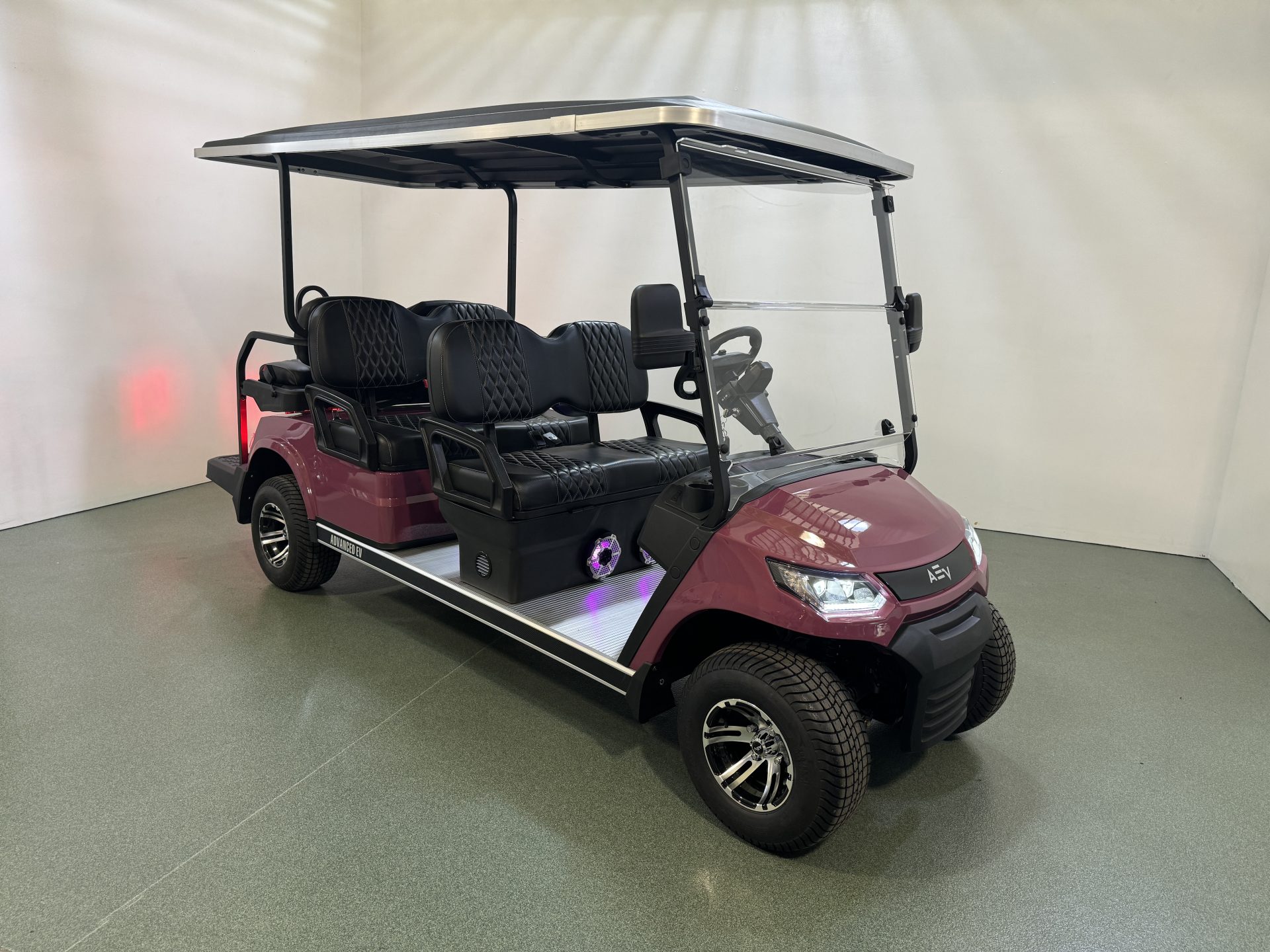 Advanced EV Advent Click 6N Purple Lithium 150x Custom Package 6 Passenger Golf Cart (2)